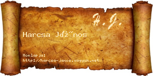 Harcsa János névjegykártya